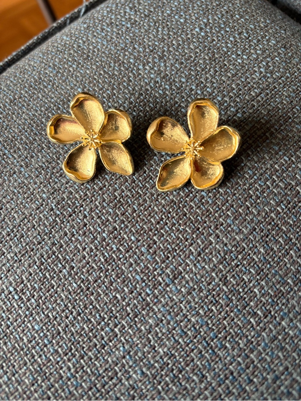 Gold Flower Stud Earrings - Women Jewelry